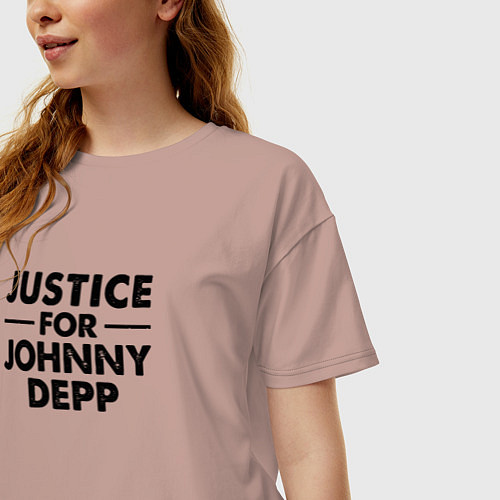 Женская футболка оверсайз Справедливость для Джонни Деппа / Пыльно-розовый – фото 3