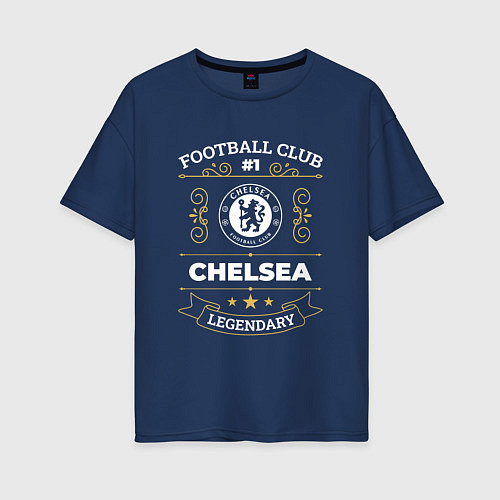Женская футболка оверсайз Chelsea FC 1 / Тёмно-синий – фото 1