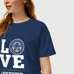 Футболка оверсайз женская Leicester City Love Classic, цвет: тёмно-синий — фото 2