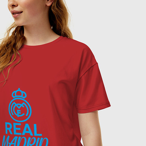 Женская футболка оверсайз Real Madrid Football / Красный – фото 3