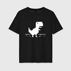 Футболка оверсайз женская Chrome t-rex, цвет: черный