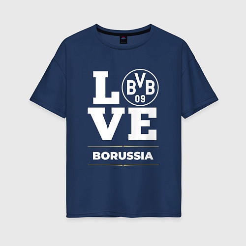 Женская футболка оверсайз Borussia Love Classic / Тёмно-синий – фото 1