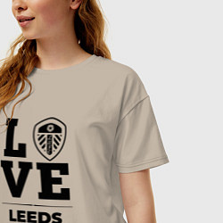 Футболка оверсайз женская Leeds United Love Классика, цвет: миндальный — фото 2