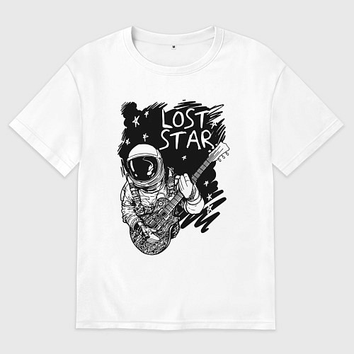 Женская футболка оверсайз Lost stars Space music / Белый – фото 1