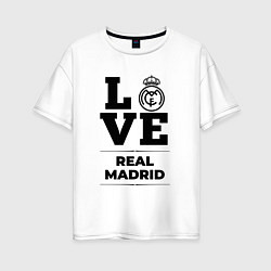 Футболка оверсайз женская Real Madrid Love Классика, цвет: белый