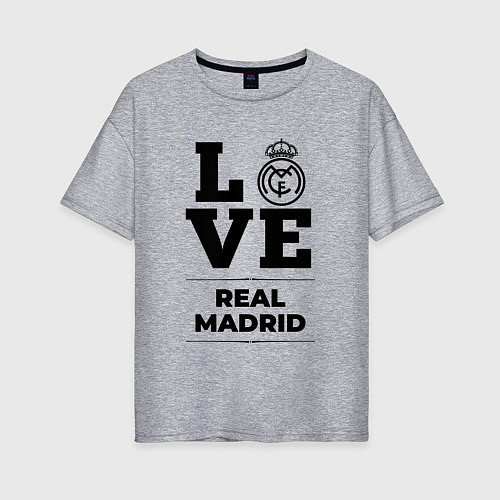 Женская футболка оверсайз Real Madrid Love Классика / Меланж – фото 1