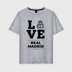 Футболка оверсайз женская Real Madrid Love Классика, цвет: меланж