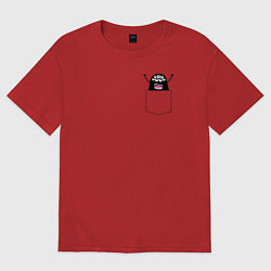 Женская футболка оверсайз Многоглазик в кармане