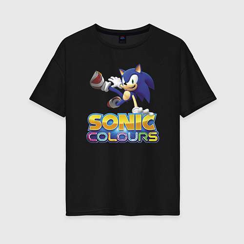 Женская футболка оверсайз Sonic Colours Hedgehog Video game / Черный – фото 1
