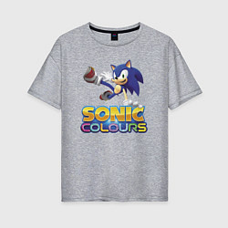 Футболка оверсайз женская Sonic Colours Hedgehog Video game, цвет: меланж