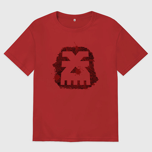 Женская футболка оверсайз Знак Кхорна пятно / Красный – фото 1