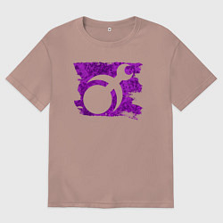 Футболка оверсайз женская Знак Слаанеш пятно, цвет: пыльно-розовый