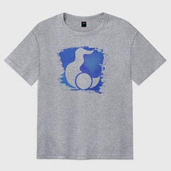 Футболка оверсайз женская Знак Тзинча пятно, цвет: меланж