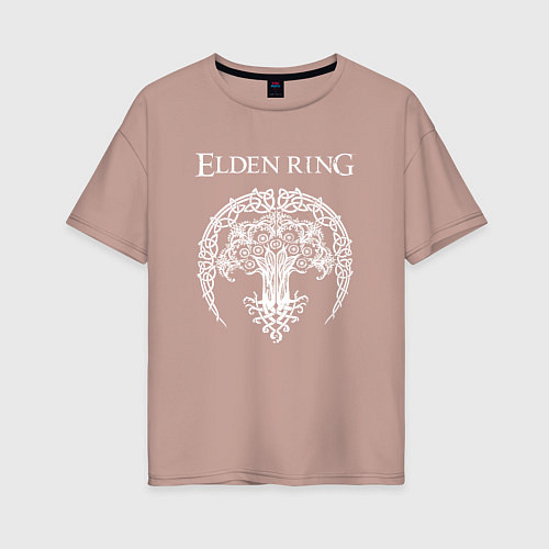 Женская футболка оверсайз ДРЕВО ELDEN RING / Пыльно-розовый – фото 1