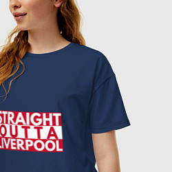 Футболка оверсайз женская Straight Outta Liverpool, цвет: тёмно-синий — фото 2