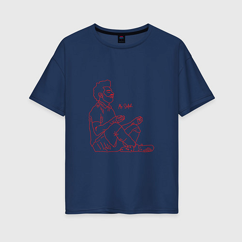 Женская футболка оверсайз Salah - Ливерпуль / Тёмно-синий – фото 1