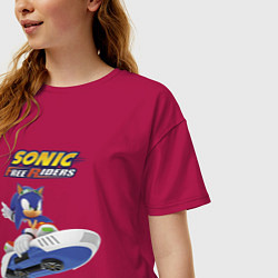 Футболка оверсайз женская Sonic Free Riders Hedgehog Racer, цвет: маджента — фото 2