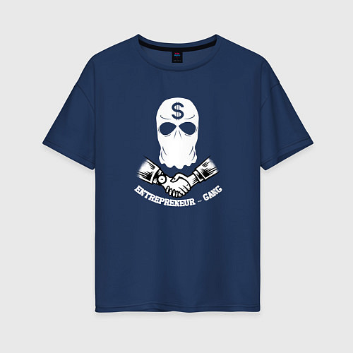 Женская футболка оверсайз Gangster Гангстер / Тёмно-синий – фото 1