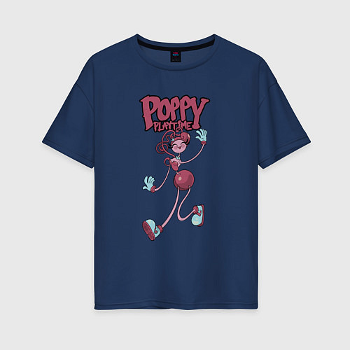Женская футболка оверсайз Poppy Playtime Mommy Long Legs / Тёмно-синий – фото 1