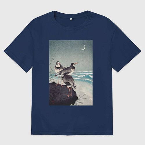 Женская футболка оверсайз Snipes at the Shore / Тёмно-синий – фото 1