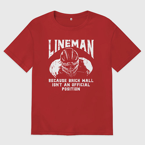 Женская футболка оверсайз Лайнмен / Красный – фото 1