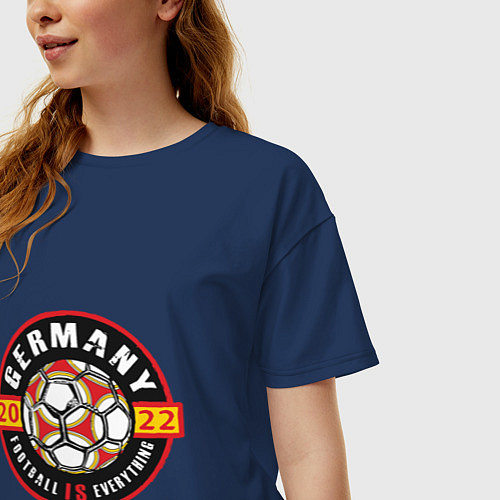 Женская футболка оверсайз Germany 2022 / Тёмно-синий – фото 3
