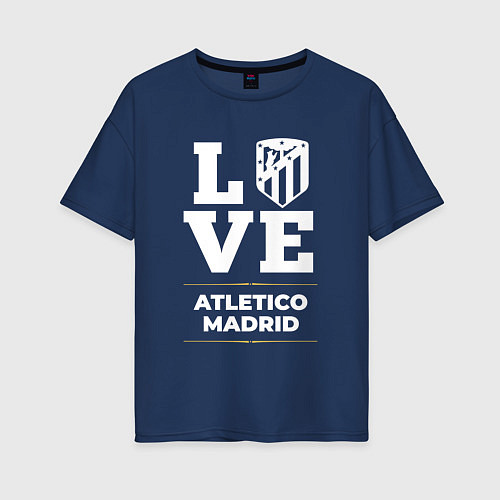 Женская футболка оверсайз Atletico Madrid Love Classic / Тёмно-синий – фото 1