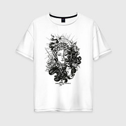 Женская футболка оверсайз Lady Darkness Леди Тьма Готический рисунок