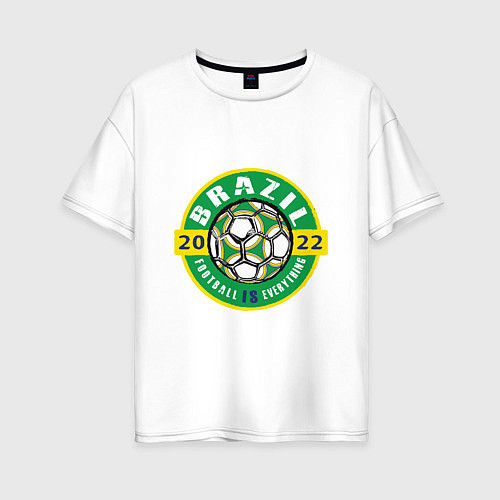 Женская футболка оверсайз Brazil 2022 / Белый – фото 1