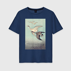 Футболка оверсайз женская Great Geese in Flight, цвет: тёмно-синий