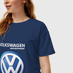 Футболка оверсайз женская VOLKSWAGEN Autosport, цвет: тёмно-синий — фото 2