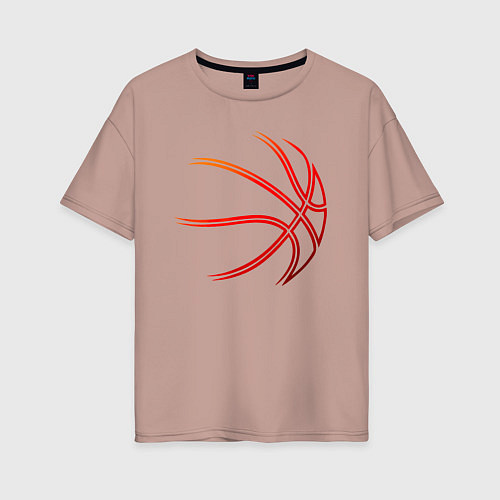 Женская футболка оверсайз Баскетбольный мяч оранж / Пыльно-розовый – фото 1
