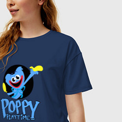 Футболка оверсайз женская POPPY PLAYTIME HAGGY WAGGY ХАГГИ ВАГГИ СЧАСТЛИВЫЙ, цвет: тёмно-синий — фото 2