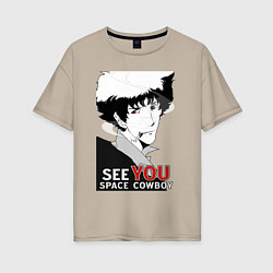 Футболка оверсайз женская Spike Spiegel, цвет: миндальный