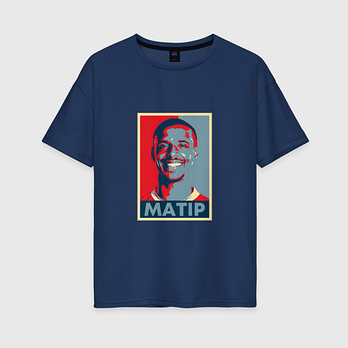 Женская футболка оверсайз Matip - Liverpool / Тёмно-синий – фото 1