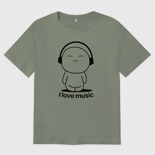 Женская футболка оверсайз Я Люблю Музыку I love Music / Авокадо – фото 1