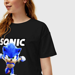 Футболка оверсайз женская Sonic the Hedgehog 2, цвет: черный — фото 2