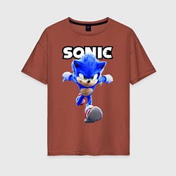Футболка оверсайз женская Sonic the Hedgehog 2022, цвет: кирпичный