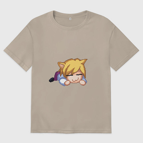 Женская футболка оверсайз Неко-Арк / Миндальный – фото 1