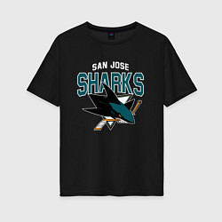 Футболка оверсайз женская SAN JOSE SHARKS NHL, цвет: черный