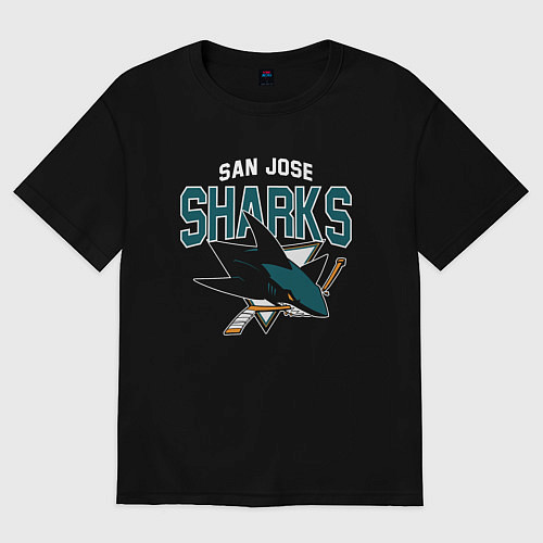 Женская футболка оверсайз SAN JOSE SHARKS NHL / Черный – фото 1