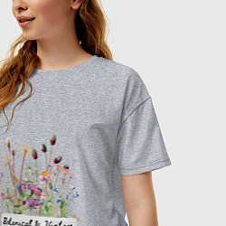 Футболка оверсайз женская Botanical & Vintage Ботаника Винтаж Цветы, цвет: меланж — фото 2