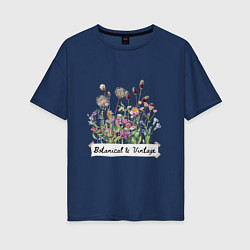 Женская футболка оверсайз Botanical & Vintage Ботаника Винтаж Цветы
