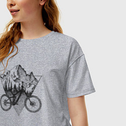 Футболка оверсайз женская Downhill ride bike, цвет: меланж — фото 2