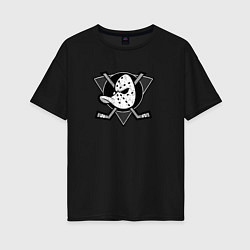 Женская футболка оверсайз Anaheim Ducks Анахайм Дакс Серый