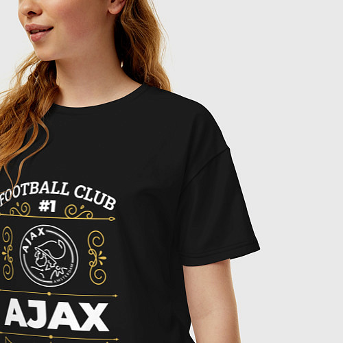 Женская футболка оверсайз Ajax: Football Club Number 1 / Черный – фото 3