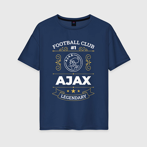 Женская футболка оверсайз Ajax: Football Club Number 1 / Тёмно-синий – фото 1