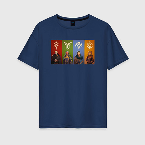 Женская футболка оверсайз Dune расы / Тёмно-синий – фото 1