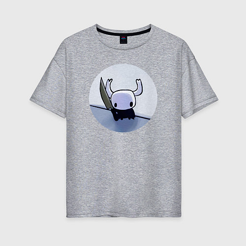 Женская футболка оверсайз Он тебе не милашка Hollow Knight / Меланж – фото 1
