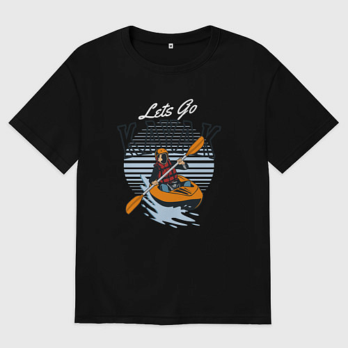 Женская футболка оверсайз Каяки Lets go / Черный – фото 1